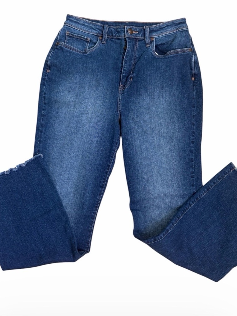 VENUS WOMEN’S JEANS SIZE 10 darker denim frayed hem boot cut